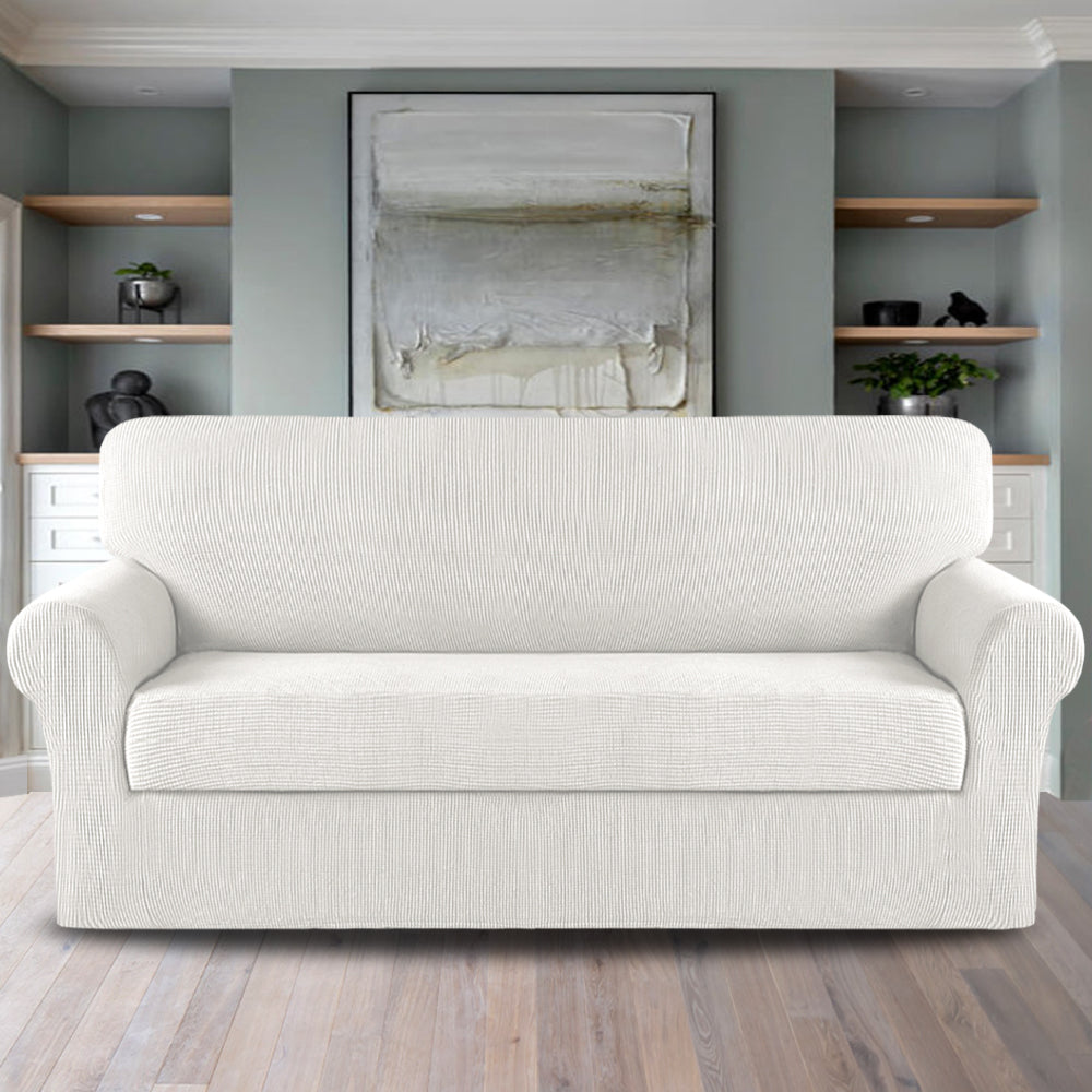 2-Piece Jacquard 4-Seater extra Large Sofa Slipcover