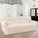 1-Piece Luxury Velvet 4 Seater Stretch Sofa Slipcover
