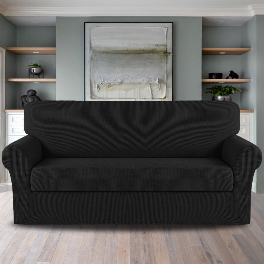 2-Piece Jacquard 3-Seater Sofa Slipcover