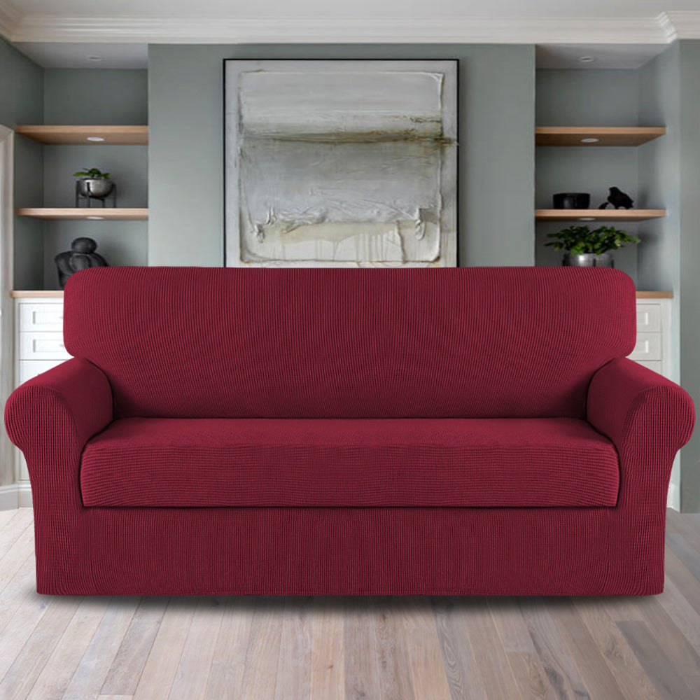 2-Piece Jacquard 3-Seater Sofa Slipcover