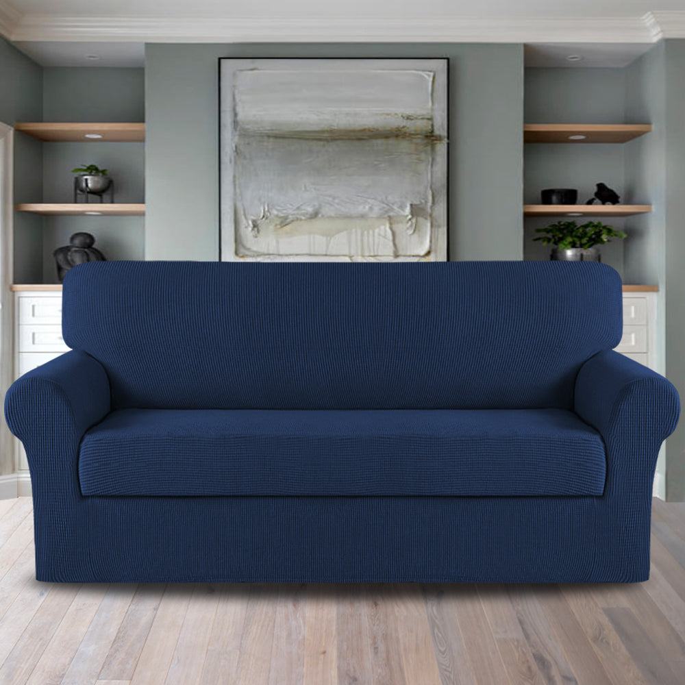 2-Piece Jacquard 4-Seater extra Large Sofa Slipcover
