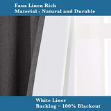 H.Versailtex 1 Panel Durable Thick Textured Linen Look Blackout Patio Door Grommet Curtain
