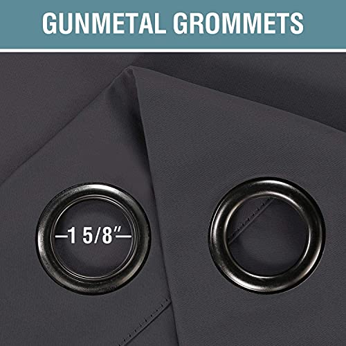 H.VERSAILTEX Blackout Curtain for Living Room Thermal Insulated Window Treatment Curtain Extra Long 45 inch Length Energy Saving Solid Grommet Top Blackout Drape, One Panel, Charcoal Gray