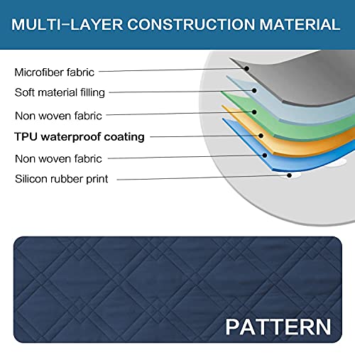 H.VERSAILTEX 100% Waterproof Sofa Cover Protector Couch Covers for Dogs/Pets | Sofa Slipcover for 3 Cushion Couch with Non Slip Backing and Adjustable Strap (Seat Width 78", Navy)