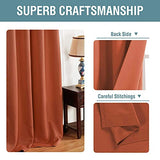 H.VERSAILTEX Blackout Curtain for Living Room Thermal Insulated Window Treatment Curtain Extra Long 54 inch Length Energy Saving Solid Grommet Top Blackout Drape, One Panel, Burnt Ochre