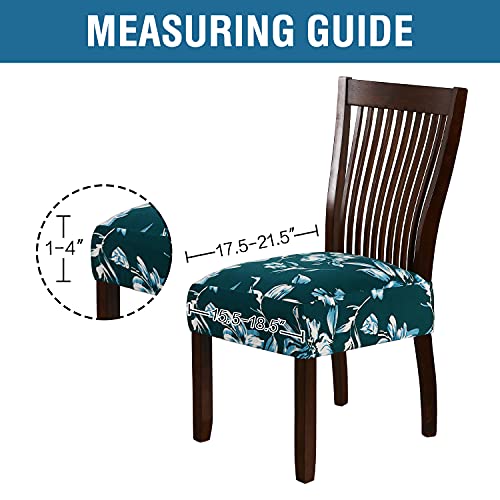 Chair Cover for Dining Room High Stretch Chair Seat Cover Removable Chair Seat Cushion Slipcovers Washable Kitchen Chair Cover Feature Soft Thick Bouncy Modern Style ( Dark Teal, Set of 6 )