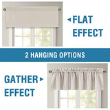 H.VERSAILTEX 100% Blackout Curtain Valances for Kitchen Windows/Bathroom/Living Room/Bedroom Thermal Insulated Rod Pocket Valances for Windows, 2 Pack, 52" x 18", Pumice Stone