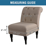 Armless Chair Slipcover High Stretch Accent Chair Cover Removable Chair Cover for Living Room Modern Furniture Protector with Elastic Bottom Thick Bouncy Modern Style, Machine Washable, Taupe