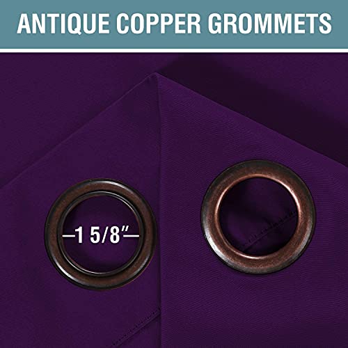 H.VERSAILTEX Blackout Curtain for Living Room Thermal Insulated Window Treatment Curtain Extra Long 54 inch Length Energy Saving Solid Grommet Top Blackout Drape, One Panel, Plum Purple