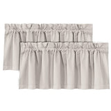H.VERSAILTEX 100% Blackout Curtain Valances for Kitchen Windows/Bathroom/Living Room/Bedroom Thermal Insulated Rod Pocket Valances for Windows, 2 Pack, 52" x 18", Pumice Stone