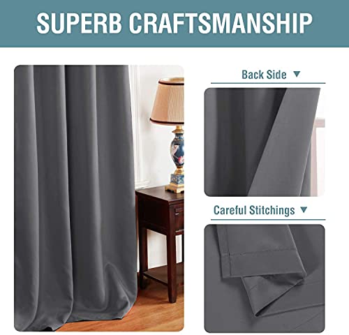 H.VERSAILTEX Blackout Curtain for Living Room Thermal Insulated Window Treatment Curtain Extra Long 54 inch Length Energy Saving Solid Grommet Top Blackout Drape, One Panel, Bluish Gray