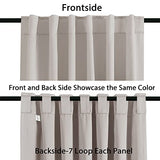 Blackout Curtains Thermal Insulated Window Treatment Panels Room Darkening Blackout Drapes for Living Room Back Tab/Rod Pocket Bedroom Draperies, 52 x 54 Inch, Stone, 2 Panels
