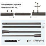 H.VERSAILTEX Window Curtain Rods for Windows 48 to 86 Inches Splicing Adjustable 3/4 Inch Diameter Single Window Curtain Rod Set with Cylindrical Finials, Pewter