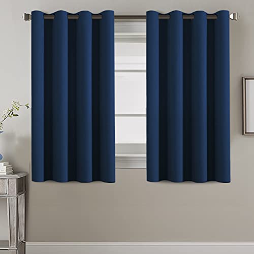 H.VERSAILTEX Blackout Curtain for Living Room Thermal Insulated Window Treatment Curtain Extra Long 54 inch Length Energy Saving Solid Grommet Top Blackout Drape, One Panel, Navy Blue