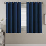 H.VERSAILTEX Blackout Curtain for Living Room Thermal Insulated Window Treatment Curtain Extra Long 54 inch Length Energy Saving Solid Grommet Top Blackout Drape, One Panel, Navy Blue