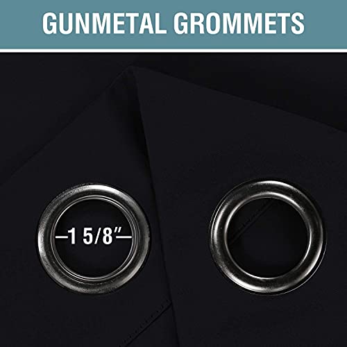 H.VERSAILTEX Blackout Curtain for Living Room Thermal Insulated Window Treatment Curtain Extra Long 54 inch Length Energy Saving Solid Grommet Top Blackout Drape, One Panel, Jet Black