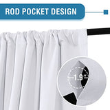 H.VERSAILTEX 100% Blackout Curtains for Bedroom Thermal Insulated Curtains & Drapes Blackout Curtains 84 Inches Long Rod Pocket Curtains for Living Room with Black Liner 2 Panels Set, Bleached White
