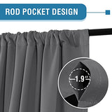 H.VERSAILTEX 100% Blackout Curtains for Bedroom Thermal Insulated Curtains & Drapes Blackout Curtains 84 Inches Long Rod Pocket Curtains for Living Room with Black Liner 2 Panels Set, Grey