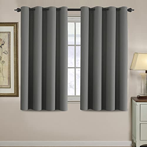 H.VERSAILTEX Blackout Curtain for Living Room Thermal Insulated Window Treatment Curtain Extra Long 54 inch Length Energy Saving Solid Grommet Top Blackout Drape, One Panel, Bluish Gray