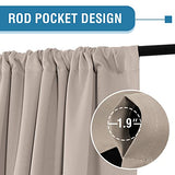 H.VERSAILTEX 100% Blackout Curtains for Bedroom Thermal Insulated Curtains & Drapes Blackout Curtains 54 Inches Long Rod Pocket Curtains for Living Room with Black Liner 2 Panels Set, Natural Sand