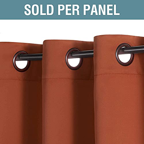 H.VERSAILTEX Blackout Curtain for Living Room Thermal Insulated Window Treatment Curtain Extra Long 54 inch Length Energy Saving Solid Grommet Top Blackout Drape, One Panel, Burnt Ochre