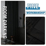 Luxury Velvet Curtains 108 Inches Long Thermal Insulated Blackout Curtains for Bedroom Foil Print Thick Soft Velvet Grommet Curtain Drapes for Living Room Vintage Home Decor, 2 Panels, Black