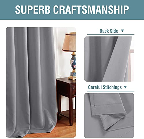 H.VERSAILTEX Blackout Curtain for Living Room Thermal Insulated Window Treatment Curtain Extra Long 54 inch Length Energy Saving Solid Grommet Top Blackout Drape, One Panel, Dove Gray