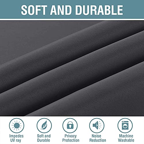 H.VERSAILTEX Blackout Curtain for Living Room Thermal Insulated Window Treatment Curtain Extra Long 45 inch Length Energy Saving Solid Grommet Top Blackout Drape, One Panel, Charcoal Gray