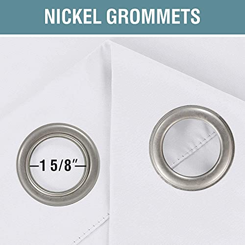 H.VERSAILTEX Pure White Curtain for Living Room Thermal Insulated Window Treatment Curtain Extra Long 54 inch Length Energy Saving Solid Grommet Top Blackout Drape, One Panel