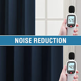 H.VERSAILTEX 100% Blackout Curtains for Bedroom Thermal Insulated Curtains & Drapes Blackout Curtains 63 Inches Long Rod Pocket Curtains for Living Room with Black Liner 2 Panels Set, Navy