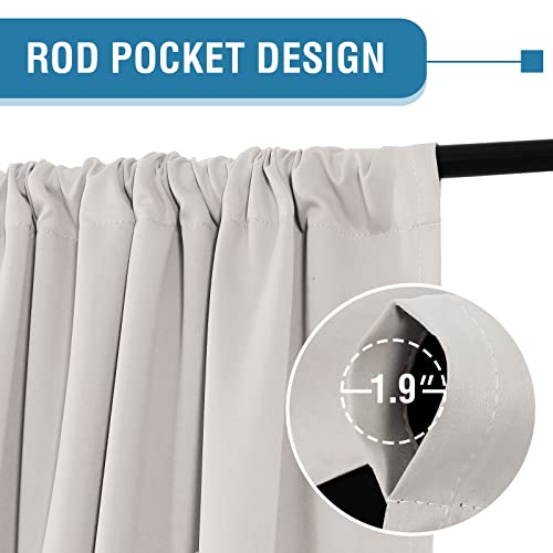 H.VERSAILTEX 100% Blackout Curtains for Bedroom Thermal Insulated Curtains & Drapes Blackout Curtains 63 Inches Long Rod Pocket Curtains for Living Room with Black Liner 2 Panels Set, Pumice Stone