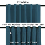 Blackout Curtains Thermal Insulated Window Treatment Panels Room Darkening Blackout Drapes for Living Room Back Tab/Rod Pocket Bedroom Draperies, 52 x 96 Inch, Dark Teal, 2 Panels
