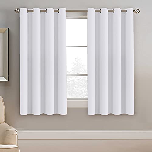 H.VERSAILTEX Pure White Curtain for Living Room Thermal Insulated Window Treatment Curtain Extra Long 54 inch Length Energy Saving Solid Grommet Top Blackout Drape, One Panel