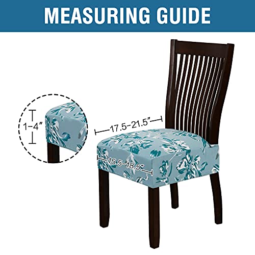 Chair Cover for Dining Room High Stretch Chair Seat Cover Removable Chair Seat Cushion Slipcovers Washable Kitchen Chair Cover Feature Soft Thick Bouncy Modern Style ( Aqua, Set of 6 )