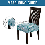 Chair Cover for Dining Room High Stretch Chair Seat Cover Removable Chair Seat Cushion Slipcovers Washable Kitchen Chair Cover Feature Soft Thick Bouncy Modern Style ( Aqua, Set of 6 )