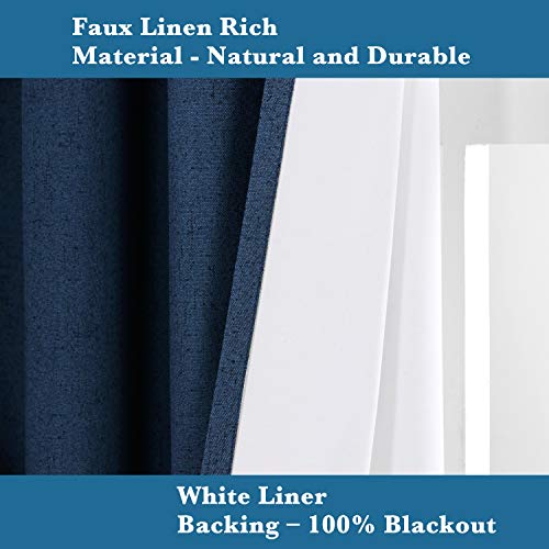H.Versailtex 1 Panel Durable Thick Textured Linen Look Blackout Patio Door Grommet Curtain