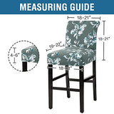 H.VERSAILTEX Stretch Bar Stool Cover Set of 4 Pub Counter Stool Chair Slipcover for Dining Room Cafe Height Side Chairs Feature Modern Floral Printed Design, Green