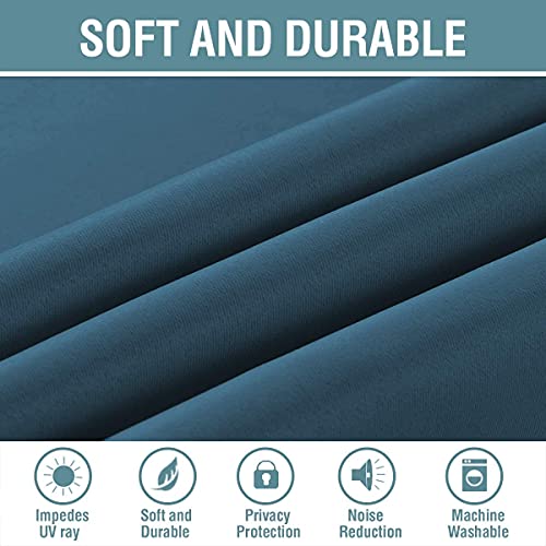 H.VERSAILTEX Blackout Curtain for Living Room Thermal Insulated Window Treatment Curtain Extra Long 45 inch Length Energy Saving Solid Grommet Top Blackout Drape, One Panel, Dark Teal