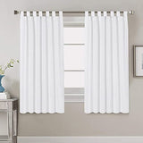 Natural Linen Curtains Linen Textured Living Room Curtain Light Filtering Tab Top Window Treatments Panels Highly Durable Curtain Panels for Bedroom (2 Panels, 52" x 63"，Pure White)