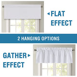 H.VERSAILTEX 100% Blackout Curtain Valances for Kitchen Windows/Bathroom/Living Room/Bedroom Thermal Insulated Rod Pocket Valances for Windows, 4 Pack, 52" x 18", Bleached White