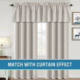 H.VERSAILTEX 100% Blackout Curtain Valances for Kitchen Windows/Bathroom/Living Room/Bedroom Thermal Insulated Rod Pocket Valances for Windows, 2 Pack, 52" x 18", Pumice Stone