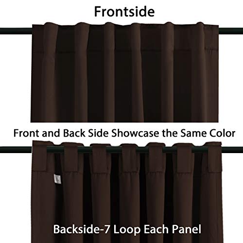 H.Vesailtex 2 Panels Blackout Thermal Insulated Back Tab Rod Pocket Solid Color Curtains