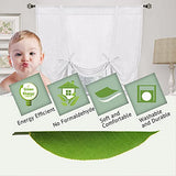 H.VERSAILTEX Tie Up Linen Curtains 63 Inch Length Nature Linen Textured Privacy Curtain Multi Hanging Ways Shade Balloon Window Shade Rod Pocket Casual Curtain - 42x63 - White