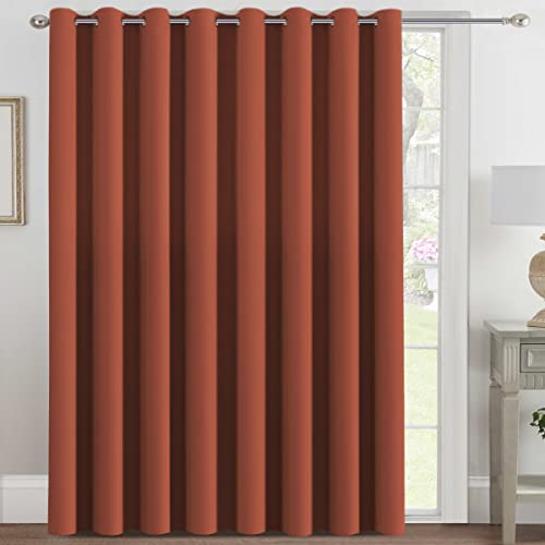 H.VERSAILTEX Blackout Patio Curtains 100 x 84 Inches for Sliding Door Extral Wide Blackout Curtain Panels Thermal Insulated Room Divider - Grommet Top, 7' Tall by 8.5' Wide - Burnt Ochre