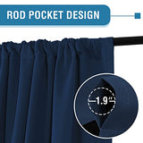H.VERSAILTEX 100% Blackout Curtains for Bedroom Thermal Insulated Curtains & Drapes Blackout Curtains 63 Inches Long Rod Pocket Curtains for Living Room with Black Liner 2 Panels Set, Navy