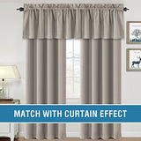 H.VERSAILTEX 100% Blackout Curtain Valances for Kitchen Windows/Bathroom/Living Room/Bedroom Thermal Insulated Rod Pocket Valances for Windows, 2 Pack, 52" x 18", Warm Taupe