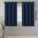 H.VERSAILTEX Blackout Curtain for Living Room Thermal Insulated Window Treatment Curtain Extra Long 45 inch Length Energy Saving Solid Grommet Top Blackout Drape, One Panel, Navy Blue