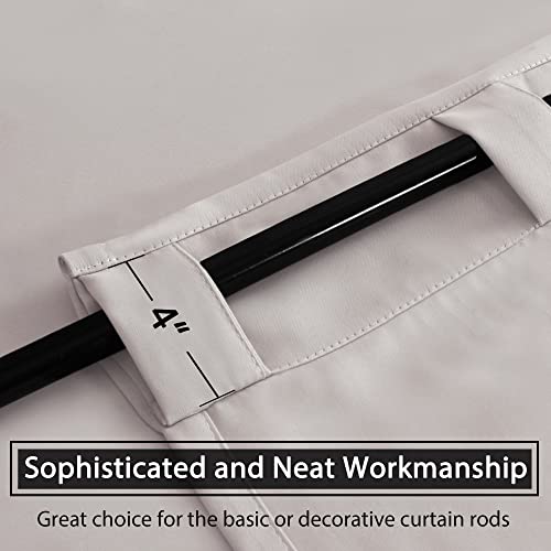 Blackout Curtains Thermal Insulated Window Treatment Panels Room Darkening Blackout Drapes for Living Room Back Tab/Rod Pocket Bedroom Draperies, 52 x 54 Inch, Stone, 2 Panels