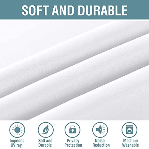 H.VERSAILTEX Pure White Curtain for Living Room Thermal Insulated Window Treatment Curtain Extra Long 54 inch Length Energy Saving Solid Grommet Top Blackout Drape, One Panel