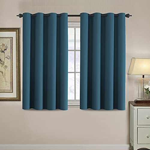 H.VERSAILTEX Blackout Curtain for Living Room Thermal Insulated Window Treatment Curtain Extra Long 45 inch Length Energy Saving Solid Grommet Top Blackout Drape, One Panel, Dark Teal